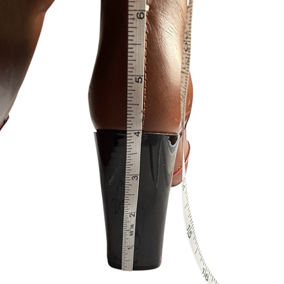 Authenticated Fendi Leather Knee-High Heeled Boots Brown Pink Soles EU 36 - Picture 8 of 16